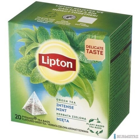 Herbata LIPTON PIRAMID GREEN TEA MIĘTA INTENSE MINT 20t zielona