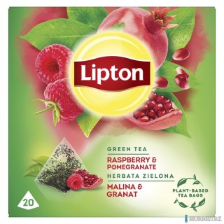 Herbata_LIPTON PIRAMID MALINA i GRANAT (20 saszetek) zielona