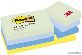 Karteczki samoprzylepne POST-IT_ (653-MTDR) Marzycielskie, 38x51mm, 12x100 kart., mix kolorów (X)