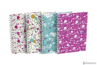 Kołonotatnik A6 50 kartek kratka Floral Oxford 400094826