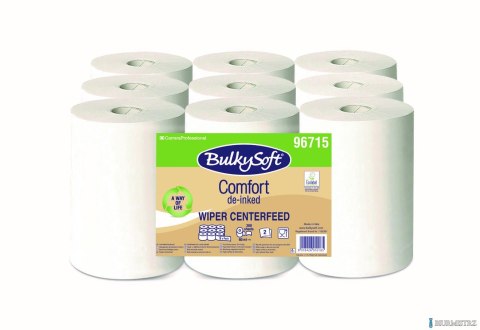 Ręcznik w roli mini centralnego dozowania (9rolek) biały, celuloza z recyklingu, 2w, 60m, Comfort De-inked, 96715 BULKYSOFT