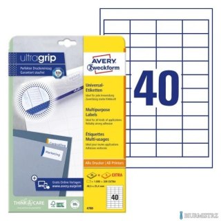 Trwałe etykiety uniwersalne 4780 48,5x25,4 30ark białe Avery Zweckform