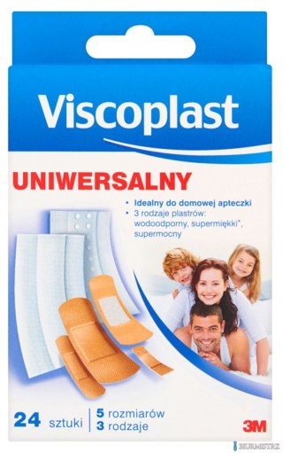 Zestaw plastrów VISCOPLAST, 24szt., 3rodzaje/5rozmiarów UNIWERSALNE YP201111603