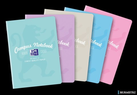 Zeszyt OXFORD CAMPUS A5 60k 90g pastel kratka z marginesem 400160109