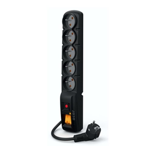 Acar F5 listwa zasilająca przeciwprzepięciowa 5 gniazd | 1,5m czarna