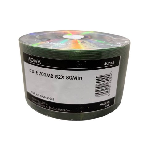 Adiva CD-R | 700MB | x52 | szpindel 50 szt.| 80min | White Inkjet Printable