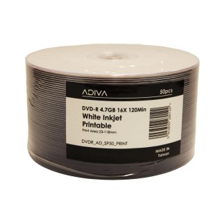Adiva DVD-R | 4.7 GB | x16 | szpindel 50 szt.| 120min | inkjet fullsurface print