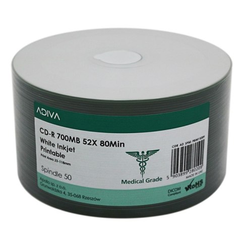 Adiva Medica CD-R 700MB 53X Printable SP50 0209