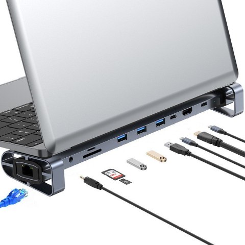 Adapter PODKŁADKA POD LAPTOPA NA BIURKO SKŁADANA ROZDZIELACZ HUB 10W1