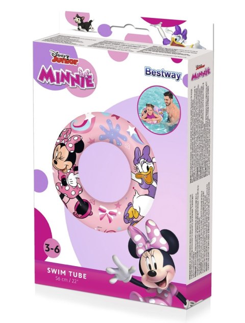 BESTWAY Pompowane Koło Do Pływania Myszka Minnie 56 cm 91040