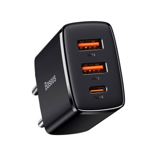 Baseus Ładowarka sieciowa Compact Quick Charger 2xUSB | USB-C, PD, 3A 30W black