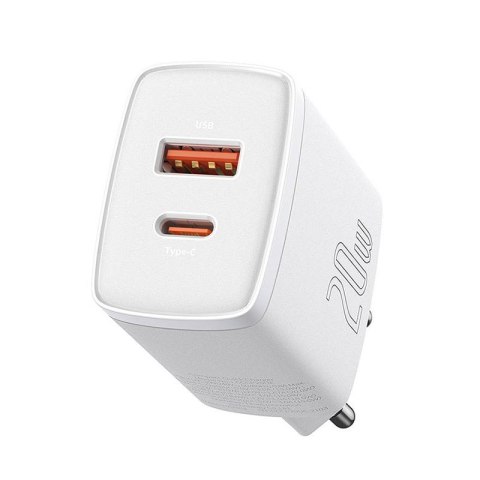 Baseus Ładowarka sieciowa Compact Quick Charger USB | USB-C | 20W | biała