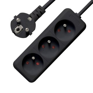 Bounn listwa zasilająca 3 gniazda 1,5 m czarna 16A