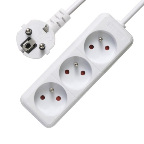 Bounn listwa zasilająca 3 gniazda 3 m biała 16A