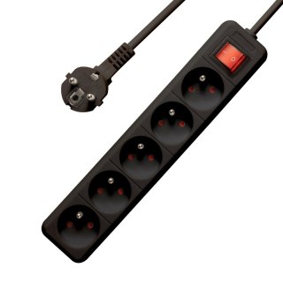 Bounn listwa zasilająca antyprzepięciowa 5 gniazd 3 m czarna 16A