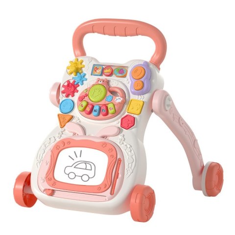 Chodzik pchacz edukacyjny interaktywny różowy