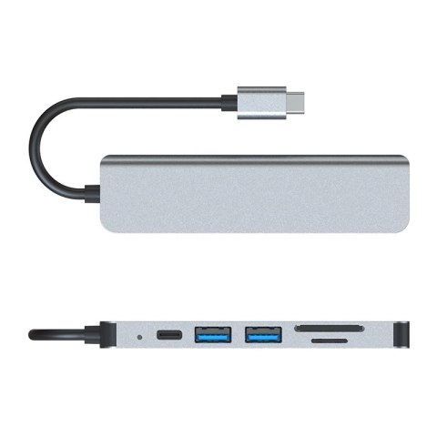 Hub 6w1 USB-C HDMI 4K30hz USB C USB3.0 USB2.0 + SD/TF