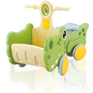 Jeździk dla dzieci wesoły krokodyl zielony z koszyczkiem