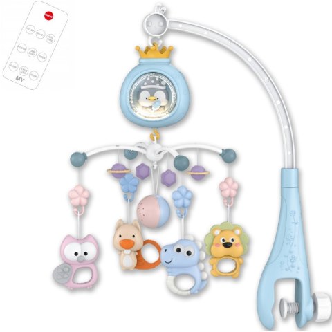 Karuzela do łóżeczka muzyczna niebieska