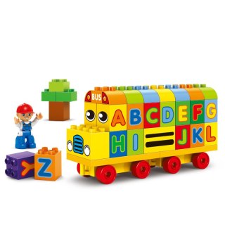 Klocki konstrukcyjne autobus edukacyjny literki 53 elementy