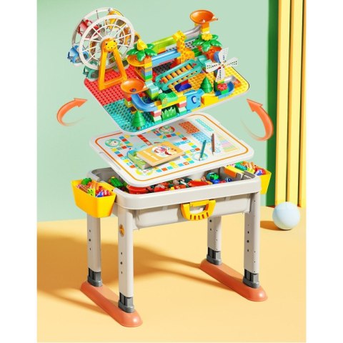 Klocki konstrukcyjne stolik 3w1 zawiera 55 elementów