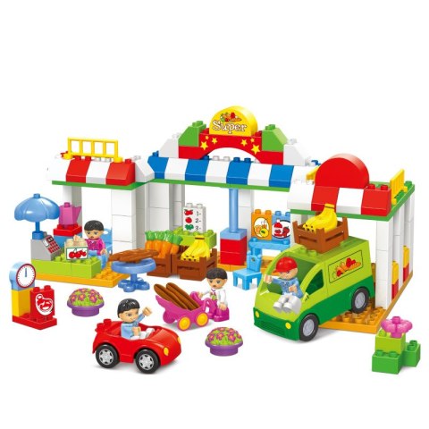 Klocki konstrukcyjne supermarket targ warzywny 138 elementów