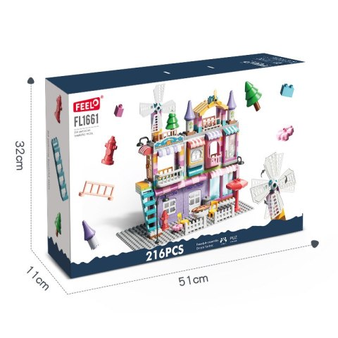 Klocki konstrukcyjne willa dziewczęca 216 elementów