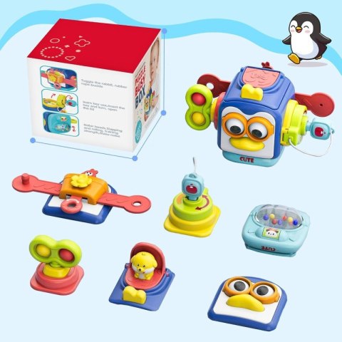 Kostka sensoryczna edukacyjna dla dzieci pingwinek