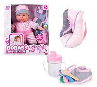Lalka Natalia bobas z nosidełkiem 28 cm