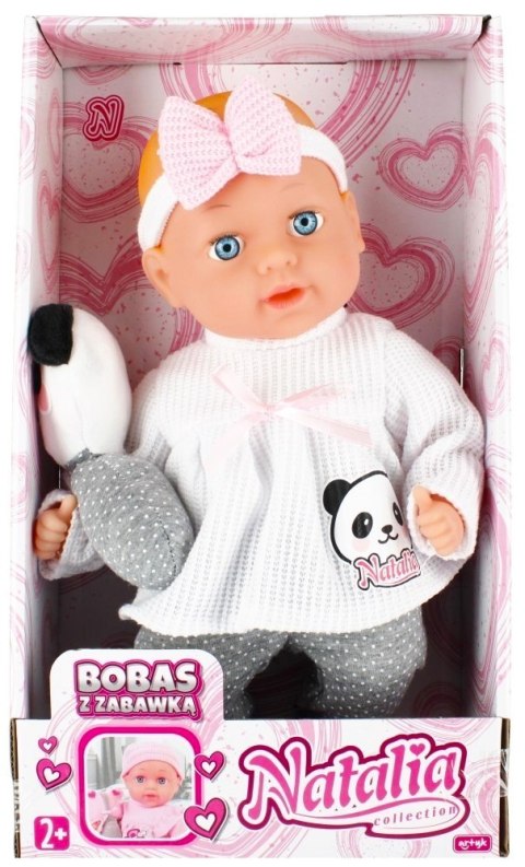 Lalka Natalia bobas z zabawką 33 cm