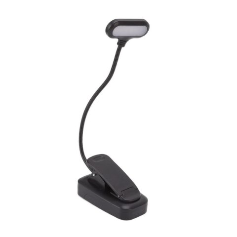 Lampka LED nocna z klipsem na książkę czarna
