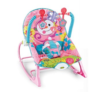 Leżaczek bujaczek 2w1 różowy z wibracją