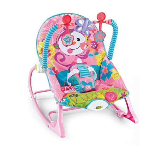 Leżaczek bujaczek 2w1 różowy z wibracją