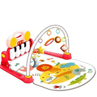 Mata dla niemowląt z pianinkiem i zawieszkami różowa