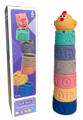 Miękkie Klocki Sensoryczne Zestaw Wieża Zabawka dla Dzieci 6 m+