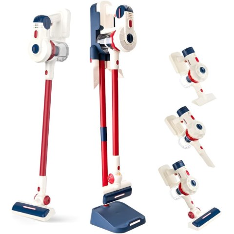 Odkurzacz dla dzieci pionowy granatowy z bazą na baterie