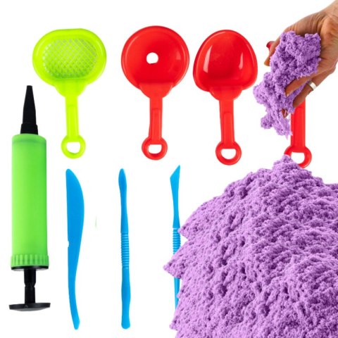 Piasek kinetyczny z foremkami 3 kg fioletowy