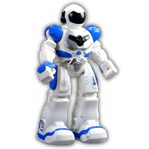 Robot zdalnie sterowany biało - niebieski