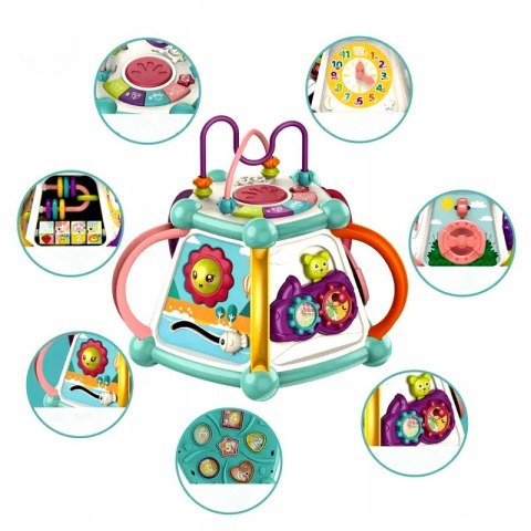 Sensoryczny siedmiokąt sorter z dźwiękami dla dzieci 18m+