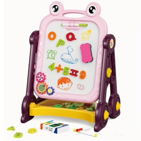 Tablica dwustronna kredowa/magnetyczna różowa