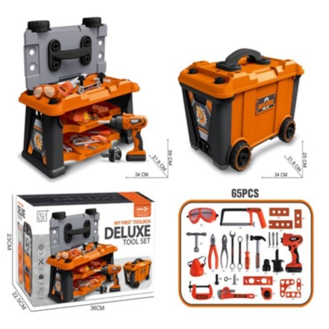 Zestaw narzędzi szaro-pomarańczowy stolik/skrzynka