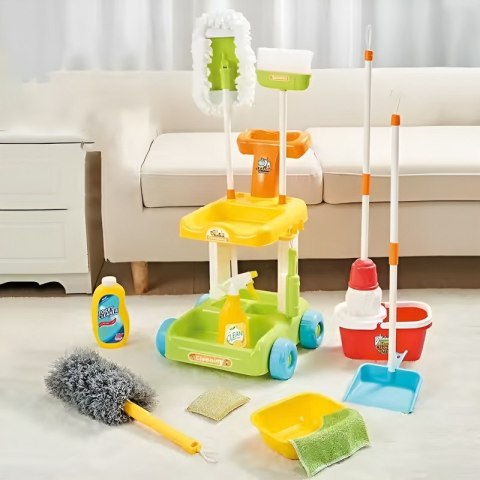 Zestaw wózek do sprzątania 23 elementy