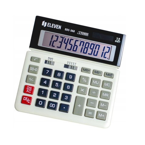 Eleven kalkulator biurowy 12-pozycyjny biało-czarny SDC368