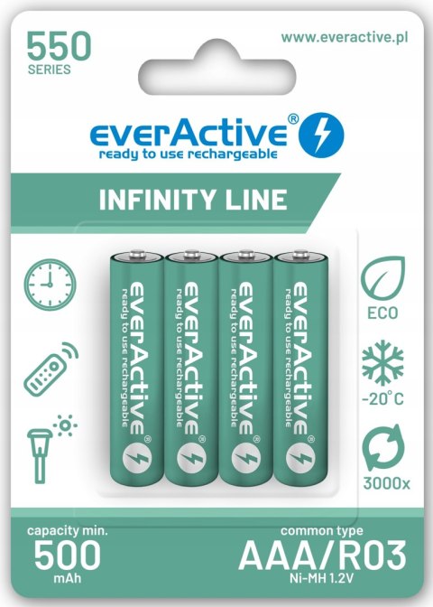 Everactive Akumulatory INFINITY LINE NI-MH 1100R03/AAA BLISTER 4 SZT.