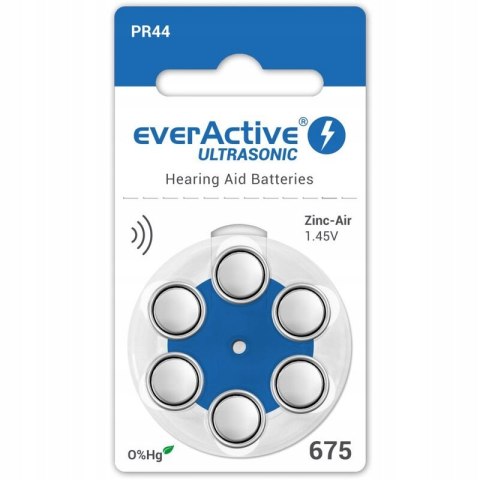 Everactive Bateria Ultrasonic 675 / PR44 6BL / DO APARATÓW SŁUCHOWYCH/IMPLANTÓW