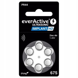 Everactive Bateria Ultrasonic 675/PR44 IMPLANT 6BL / DO APARATÓW SŁUCHOWYCH/IMPL