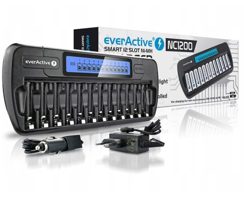Everactive Ładowarka akumulatorowa NC-1200 / 12 KANAŁ. R6/AA I/LUB R03/AAA
