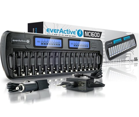 Everactive Ładowarka akumulatorowa NC-1600 / 16 KANAŁ. R6/AA I/LUB R03/AAA