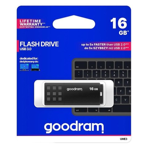 Goodram pamięć pendrive USB UME3 | USB 16G 3.0 | GB | black