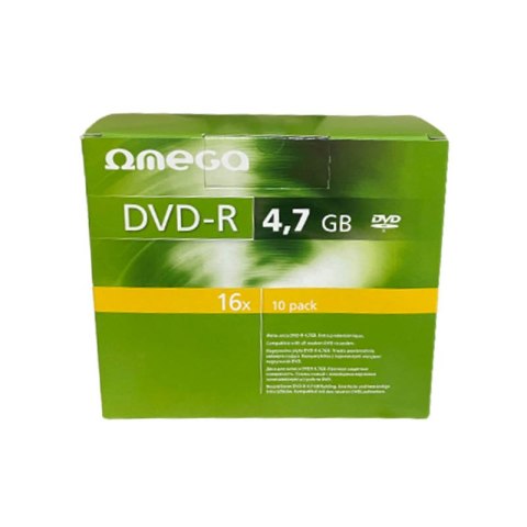 Dysk Omega DVD-R slim | 4,7GB | x16 | 10 szt.